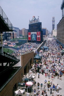 14 Jul 1996:  A general view of Oriole Park from an ajoining alley way in right field during the Orioles 4-1 loss to the New York Yankees at Camden Yards in Baltimore, Maryland.  Mandatory Credit: Doug Pensinger  /Allsport