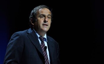 MONACO - AUGUST 28:  UEFA President Michel Platini speaks to the media during the UEFA Europa League Group Stage Draw at the Grimaldi Forum on August 28, 2009 in Monaco, Monaco.  (Photo by Laurence Griffiths/Getty Images)