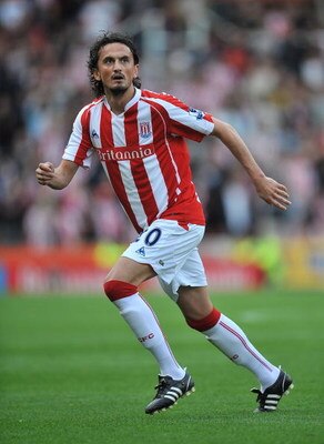 STOKE ON TRENT, ENGLAND - AUGUST 29:  Tuncay of Stoke City in action during the Barclays Premier League match between Stoke City and Sunderland at Britannia Stadium on August 29, 2009 in Stoke on Trent, England.  (Photo by Christopher Lee/Getty Images)