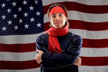 LOS ANGELES, CA - MAY 13:  Speed skater Apollo Anton Ohno poses for a portrait during the NBC/USOC Promotional Photo Shoot on May 13, 2009 at Smashbox Studios  in Los Angeles, California.  (Photo by Harry How/Getty Images)