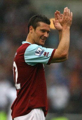 BURNLEY, ENGLAND - SEPTEMBER 19:  David Nugent of Burnley applauds the supporters after the Barclays Premier League match between Burnley and Sunderland at Turf Moor on September 19, 2009 in Burnley, England.  (Photo by Alex Livesey/Getty Images)