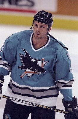 24 Apr 1998:  Defenseman Al Iafrate of the San Jose Sharks in action during the Western Conference Playoffs 1st round game against the Dallas Stars at the Reunion Arena in Dallas, Texas. The Stars defeated the Sharks 5-2. Mandatory Credit: Stephen Dunn  /