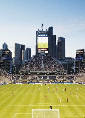 SEATTLE- JULY 22:  A General view of the Seattle Skyline during the  Champions World Series game between Manchester United and Celtic on July 22, 2003 at Seattle Seahawks Stadium in Seattle,Washington . (Photo by Laurence Griffiths/Getty Images)