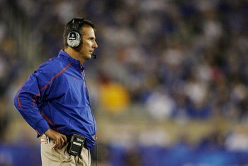 LEXINGTON, KY - SEPTEMBER 26:  Head coach Urban Meyer of the Florida Gators watches his team play in the third quarter of the game against the Kentucky Wildcats at Commonwealth Stadium on September 26, 2009 in Lexington, Kentucky. (Photo by Andy Lyons/Get