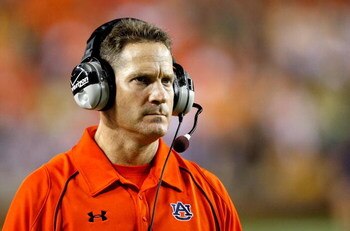 AUBURN, AL - SEPTEMBER 19:  Head coach Gene Chizik of the Auburn Tigers looks on during the game against the West Virginia Mountaineers at Jordan-Hare Stadium on September 19, 2009 in Auburn, Alabama.  (Photo by Kevin C. Cox/Getty Images)