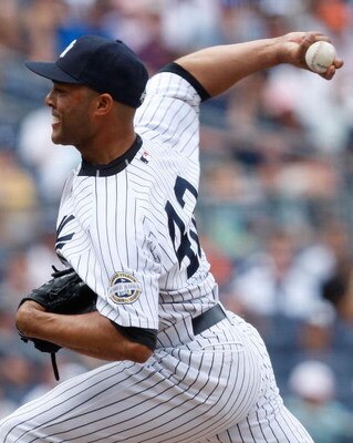 NEW YORK - SEPTEMBER 07:  Mariano Rivera #42 of the New York Yankees pitches against the Tampa Bay Rays during the game on September 7, 2009 at Yankee Stadium in the Bronx borough of New York City.  (Photo by Jared Wickerham/Getty Images)