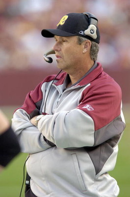 LANDOVER, MD - NOVEMBER 26: Defensive coach Gregg Williams of the Washington Redskins watches the action from the sidelines during the game against the Carolina Panthers on November 26, 2006 at FedEx Field in Landover, Maryland. (Photo by Greg Fiume/Gett