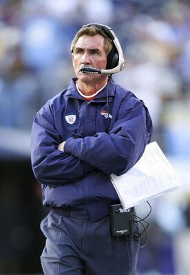 SAN DIEGO - DECEMBER 10:  Head coach Mike Shanahan of the Denver Broncos looks up at the scoreboard during the game against the San Diego Chargers December 10, 2006 at Qualcomm Stadium in San Diego, California.  The Chargers defeated the Broncos, 48-20.  