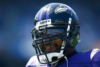 SAN DIEGO - SEPTEMBER 20:  Ray Lewis #52 of the Baltimore Ravens looks on prior to the game against the San Diego Chargers at Qualcomm Stadium on September 20, 2009 in San Diego, California.  (Photo by Jeff Gross/Getty Images)