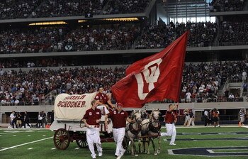 ARLINGTON, TX - SEPTEMBER 05:  The Oklahoma Sooner Schooner at Cowboys Stadium on September 5, 2009 in Arlington, Texas.  (Photo by Ronald Martinez/Getty Images)