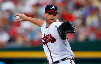 ATLANTA - AUGUST 22:  Starting pitcher Tommy Hanson #48 of the Atlanta Braves pitches to the Florida Marlins on August 22, 2009 at Turner Field in Atlanta, Georgia.  (Photo by Kevin C. Cox/Getty Images)