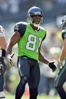 SEATTLE - SEPTEMBER 27:  Nate Burleson #81 of the Seattle Seahawks reacts after the play during the game against the Chicago Bears on September 27, 2009 at Qwest Field in Seattle, Washington. The Bears defeated the Seahawks 25-19. (Photo by Otto Greule Jr