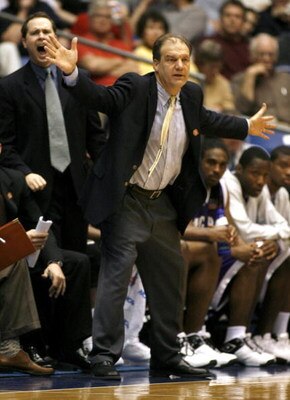 DAYTON, OH - MARCH 13:  Joe Mihalich head coach of the Niagara Purple Eagles reacts during a game against the Florida A&M Rattlers in the opening round of the Men's NCAA Tournament on March 13, 2007 at the University of Dayton Arena in Dayton, Ohio. Niaga