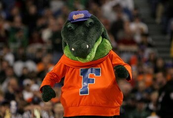 MINNEAPOLIS, MN - MARCH 26:  Albert, the mascot, of the Florida Gators is seen on court the Villanova Wildcats during their Minneapolis Regional Final of the 2006 NCAA Divison I Men's Basketball Tournament March 26, 2006 at the Hubert H. Humphrey Metrodom