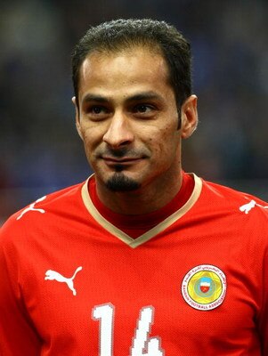 SAITAMA, JAPAN - MARCH 28:  Salman Isa of Bahrain lines up for national anthems during the 2010 FIFA World Cup Asian qualifier match between Japan and Bahrain at Saitama Stadium on March 28, 2009 in Saitama, Japan.  (Photo by Junko Kimura/Getty Images)
