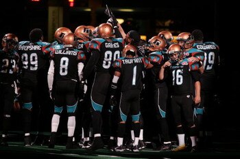 PHOENIX - JUNE 30:  The Arizona Rattlers huddle before a game against the Grand Rapids Rampage at the US Airways Center in Phoenix, Arizona on June 30, 2008.  (Photo by Gene Lower/Getty Images)