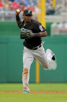 WASHINGTON - AUGUST 06:  Shortstop Hanley Ramirez #2 of the Florida Marlins throws out a runner against the Washington Nationals at Nationals Park on August 6, 2009 in Washington, DC. The Nationals defeated the Marlins 12-8.  (Photo by Doug Pensinger/Gett