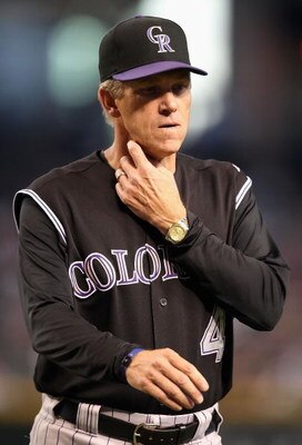 PHOENIX - SEPTEMBER 20:  Manager Jim Tracy of the Colorado Rockies during the major league baseball game against the Arizona Diamondbacks at Chase Field on September 20, 2009 in Phoenix, Arizona.  The Rockies defeated the Diamondbacks 5-1. (Photo by Chris