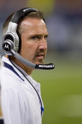 ST. LOUIS, MO - SEPTEMBER 27: Head coach Steve Spagnuolo of the St. Louis Rams looks on from the sideline against the Green Bay Packers at the Edward Jones Dome on September 27, 2009 in St. Louis, Missouri.  (Photo by Dilip Vishwanat/Getty Images)