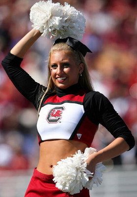 LEXINGTON, KY - OCTOBER 11: A South Carolina Gamecocks cheerleader is pictured during the game against the Kentucky Widcats at Commonwealth Stadium on October 11, 2008 in Lexington, Kentucky. (Photo by Andy Lyons/Getty Images)