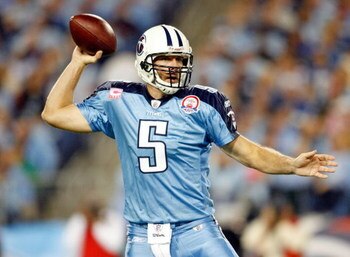 NASHVILLE, TN - OCTOBER 11:  Kerry Collins #5 of the Tennessee Titans  throws the ball during the NFL game against the Indianapolis Colts at LP Field on October 11, 2009 in Nashville, Tennessee.  (Photo by Andy Lyons/Getty Images)