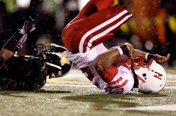 COLUMBIA, MO - OCTOBER 08:  Niles Paul #24 of the Nebraska Cornhuskers catches a pass for a touchdown during the game against the Missouri Tigers on October 8, 2009 at Faurot Field/Memorial Stadium in Columbia, Missouri.  (Photo by Jamie Squire/Getty Imag