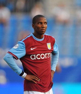 MALAGA, SPAIN - JULY 29:  Ashley Young of Aston Villa reacts during the Peace Cup match against Atlante at the Rosaleda stadium on July 29, 2009 in Malaga, Spain.  (Photo by Denis Doyle/Getty Images)