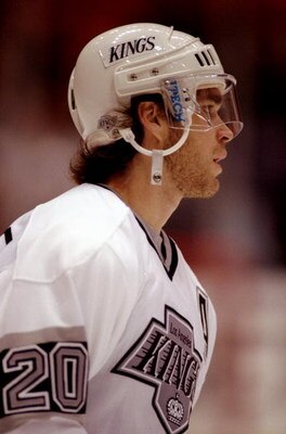 10 Jan 1998:  Luc Robitaille #20 of the Los Angeles Kings looks on during a game against the Edmonton Oilers at the Great Western Forum in Inglewood, California.  The Oilers defeated the Kings 4-3. Mandatory Credit: Elsa Hasch  /Allsport