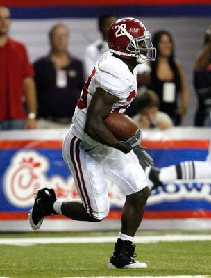 ATLANTA - SEPTEMBER 05:  Javier Arenas #28 of the Alabama Crimson Tide against the Virginia Tech Hokies during the Chick-fil-A Kickoff Game at Georgia Dome on September 5, 2009 in Atlanta, Georgia.  (Photo by Kevin C. Cox/Getty Images)
