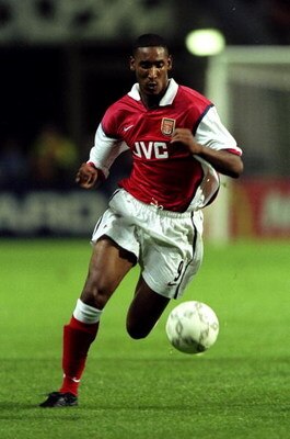 16 Sep 1998:  Nicolas Anelka of Arsenal in action against Lens in the UEFA Champions League match at the Stade Felix Bollaert in Lens, France. The game ended 1-1.  \ Mandatory Credit: Ben Radford /Allsport