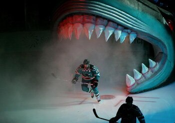 SAN JOSE, CA - OCTOBER 10:  Dan Boyle #22 of the San Jose Sharks skates on to the ice for their game against the Minnesota Wild at HP Pavilion on October 10, 2009 in San Jose, California.  (Photo by Ezra Shaw/Getty Images)