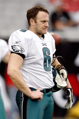 GLENDALE, AZ - JANUARY 18:  Punter Sav Rocca #6 of the Philadelphia Eagles looks on prior to the NFC championship game against the Arizona Cardinals on January 18, 2009 at University of Phoenix Stadium in Glendale, Arizona.  (Photo by Jamie Squire/Getty I