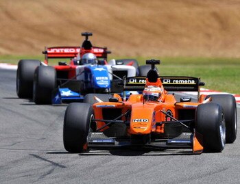 KYALAMI, SOUTH AFRICA - FEBRUARY 21:  Jeroen Bleekemolen of Netherlands in action during the A1 GP qualifying round held at the Kyalami race track on February 21, 2009 in Gauteng, South Africa. (Photo by Duif du Toit/Gallo Images/Getty Images)