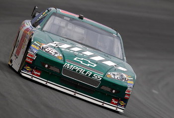 CONCORD, NC - OCTOBER 16: Dale Earnhardt Jr. drives the #88 AMP Energy/ National Gurad Chevrolet during practice for the NASCAR Sprint Cup Series NASCAR Banking 500 at Lowe's Motor Speedway on October 16, 2009 in Concord, North Carolina. (Photo by Stree