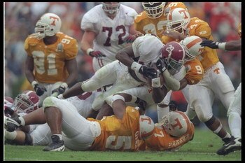 26 Oct 1996: General view of a game between the Tennessee Volunteers and the Alabama Crimson Tide at Neyland Stadium in Knoxville, Tennessee. Tennessee won the game, 20-13.