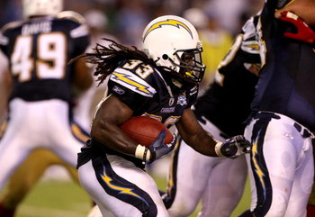 SAN DIEGO - SEPTEMBER 04: Running back Gartrell Johnson #33 of the San Diego Chargers carries the ball against the San Francisco 49ers on September 4, 2009 at Qualcomm Stadium in San Diego, California. The Chargers won 26-7. (Photo by Stephen Dunn/Getty