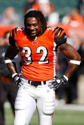 CINCINNATI, OH - OCTOBER 18: Running back Cedric Benson #32 of the Cincinnati Bengals smiles during warm ups prior to the game against the Houston Texans at Paul Brown Stadium on October 18, 2009 in Cincinnati, Ohio. The Texans defeated the Bengals 28-17.