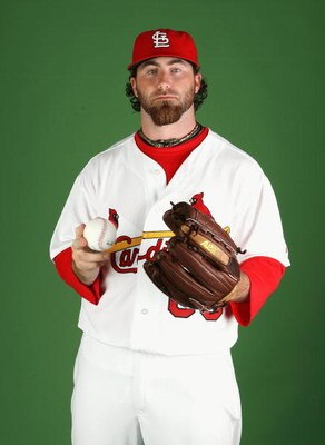 JUPITER, FL - FEBRUARY 20:  Pitcher Jason Motte #60 of the St. Louis Cardinals poses during photo day at Roger Dean Stadium on February 20, 2009 in Jupiter, Florida.  (Photo by Doug Benc/Getty Images)