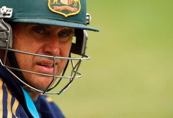 MELBOURNE, AUSTRALIA - DECEMBER 23:  Matthew Hayden looks on during an Australian nets session at the Melbourne Cricket Ground on December 23, 2008 in Melbourne, Australia  (Photo by Lucas Dawson/Getty Images)