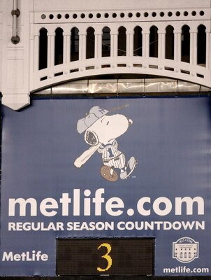 NEW YORK - SEPTEMBER 18:  A general view of the Yankees regular season countdown board during the fifth inning of the game against the Chicago White Sox on September 18, 2008 at Yankee Stadium in the Bronx borough of New York City.  (Photo by Jarrett Bake