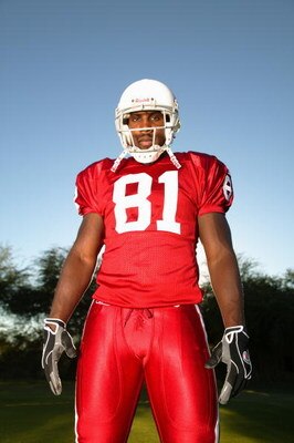 TEMPE, AZ - NOVEMBER 30:  Wide Receiver Anquan Boldin #81 of the Arizona Cardinals poses during a portrait session at Cardinals Training Facility on November 30, 2004 in Tempe, Arizona.  (Photo by Donald Miralle/Getty Images)