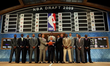 NEW YORK - JUNE 25: NBA Commissioner David Stern poses for a photograph with the top prospects prior to the 2009 NBA Draft at the Wamu Theatre at Madison Square Garden June 25, 2009 in New York City. NOTE TO USER: User expressly acknowledges and agrees t