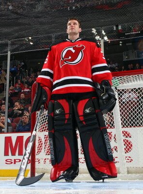 NEWARK, NJ - JANUARY 30:  Scott Clemmensen #35 of the New Jersey Devils prepares to play the Pittsburgh Penguins at the Prudential Center on January 30, 2009 in Newark, New Jersey.  (Photo by Jim McIsaac/Getty Images)