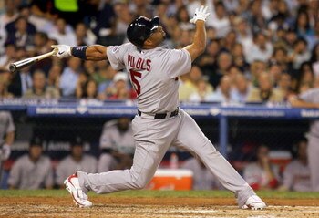 NEW YORK - JULY 15:  National League All-Star Albert Pujols #5 of the St. Louis Cardinals bats during the 79th MLB All-Star Game at Yankee Stadium on July 15, 2008 in the Bronx borough of New York City.  (Photo by Jim McIsaac/Getty Images)