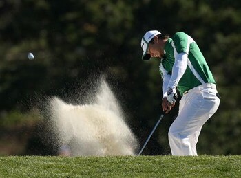 PEBBLE BEACH, CA - FEBRUARY 10: Jason Day hits out of a fairway bunker on the 13th hole during the final round of the AT&T Pebble Beach National Pro-Am on Pebble Beach Golf Links on February 10, 2008 in Pebble Beach. California.  (Photo by Stephen Dunn/Ge
