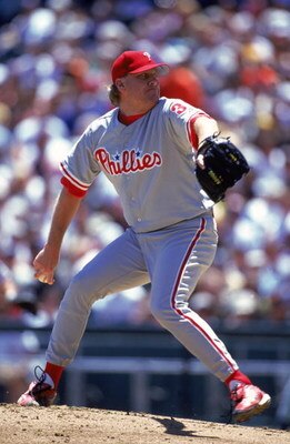 SAN FRANCISCO - MAY 29:  Pitcher Curt Schilling #38 of the Philadelphia Phillies pitches during an MLB game on May 29, 2000 against the San Francisco Giants at Pacific Bell Park in San Francisco, California. The Giants won 7-2. (Photo by Tom Hauck/Getty I