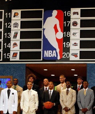 NEW YORK - JUNE 26: Players pose prior to the 2008 NBA Draft at the WaMu Theatre at Madison Square Garden June 26, 2008 in New York City. NOTE TO USER: User expressly acknowledges and agrees that, by downloading and or using this photograph, User is conse