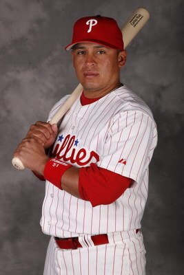 CLEARWATER, FL - FEBRUARY 20:  Carlos Ruiz #51 of the Philadelphia Phillies poses for a photo during Spring Training Photo day on February 20, 2009 at Bright House Networks Field in Clearwater, Florida.  (Photo by Chris Graythen/Getty Images)
