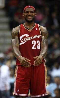 MILWAUKEE - FEBRUARY 20: LeBron James #23 of the Cleveland Cavaliers smiles near the end of a game against the Milwaukee Bucks in which he scored a game-high 55 points on February 20, 2009 at the Bradley Center in Milwaukee, Wisconsin. The Cavaliers defea