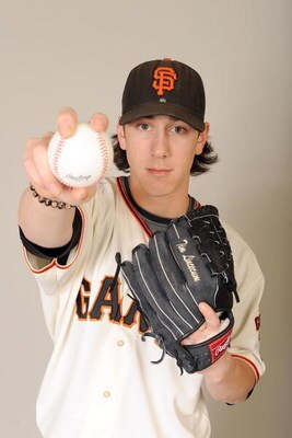 SCOTTSDALE, AZ - FEBRUARY 23:  Tim Lincecum #55 of the San Francisco Giants poses during photo day at Scottsdale Stadium on February 23, 2009 in Scottsdale, Arizona.  (Photo by Harry How/Getty Images)